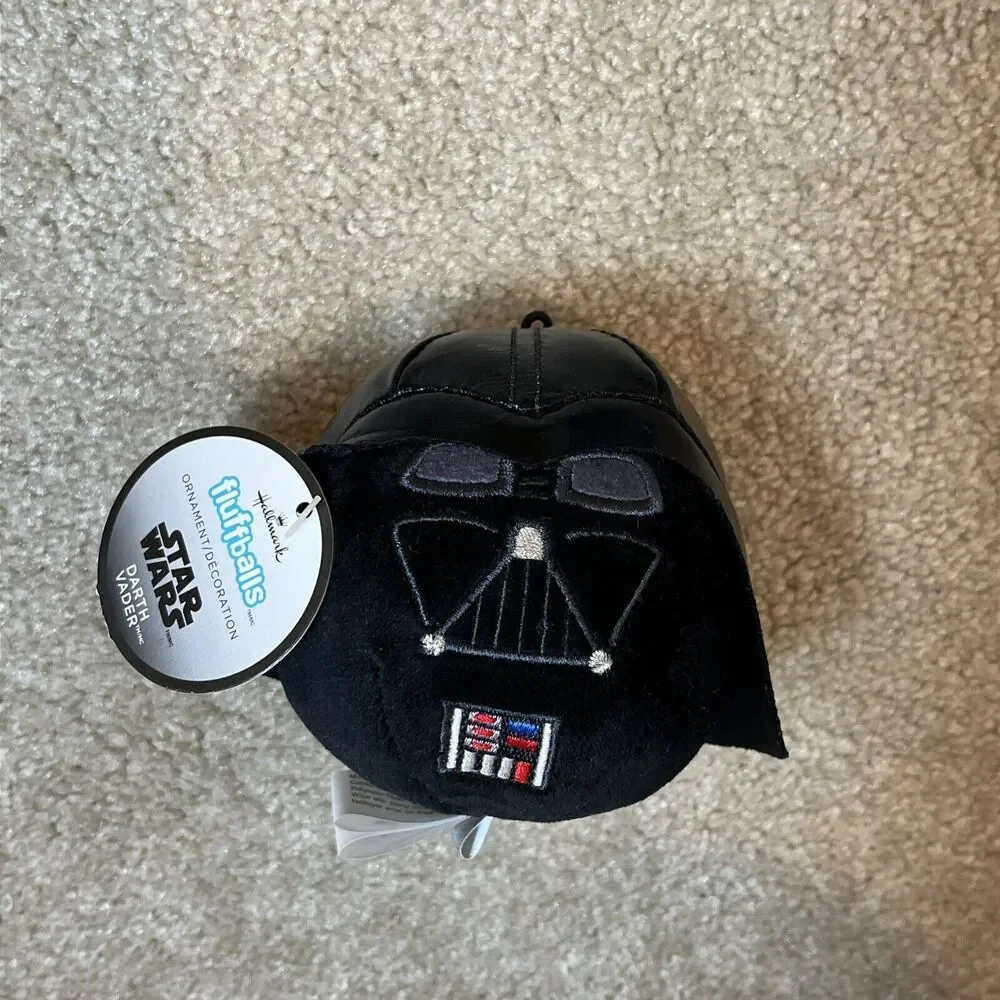NWT HALLMARK FLUFFBALLS Star Wars DARTH VADER Plush‎ Stuffed Toy Ornament 2016